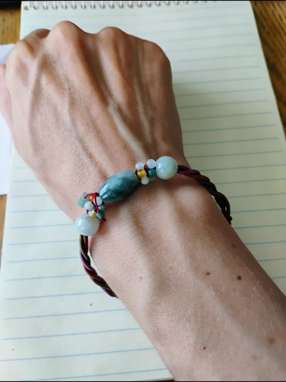 Adjustable Jade Bead Bracelet